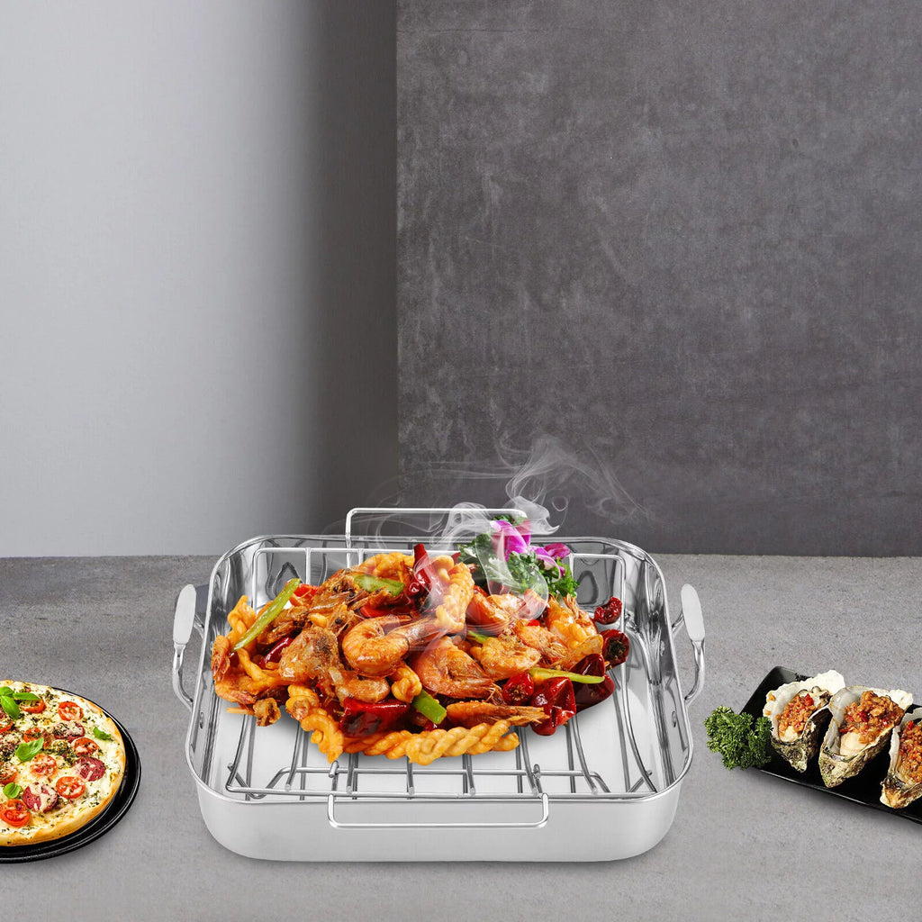 Stainless Steel Roasting Pan with Nonstick Rack, 16.5" x 12" D905332