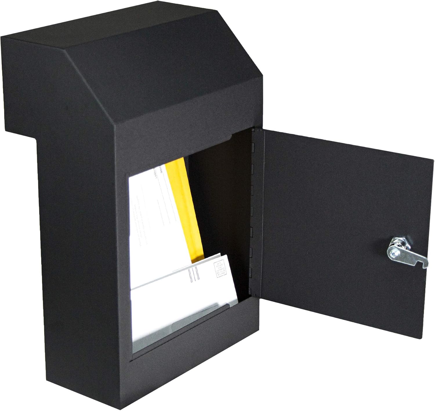 Door Drop Box for Mail, Rent, Deposit, and Night Key - Locking Steel Mailbox with Rear Access O3606