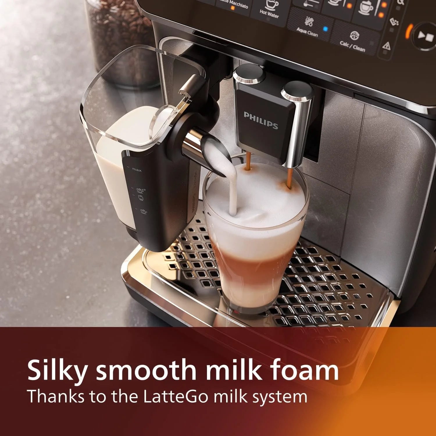 Fully Automatic Espresso Machine with LatteGo, Black P622760