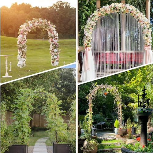 Garden Arch for Climbing Plants, Rustproof Metal, Easy Assembly Q36711