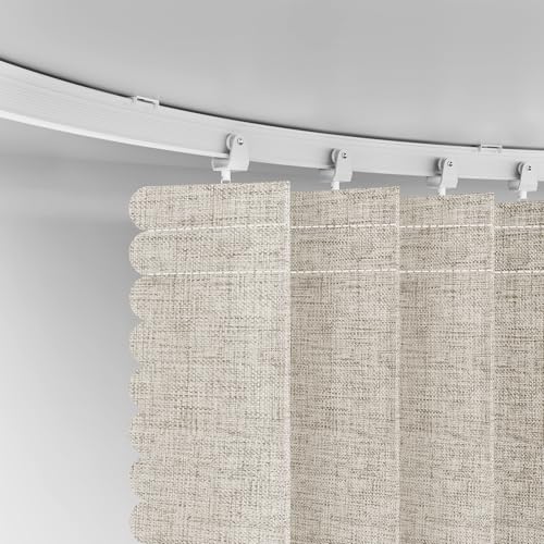 Accordion Room Divider Curtains with Ceiling Track, Grey, W100 x L84 J296