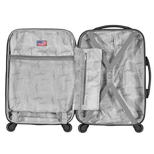 Expandable Carry-On Spinner Suitcase with Aluminum Locking System, Purple/Black U848251