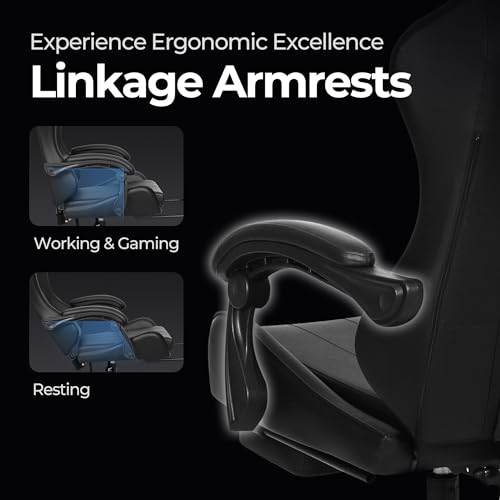 Ergonomic High Back Gaming Chair with Footrest PU Leather Recliner O1049