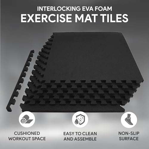 Puzzle Exercise Mat with EVA Foam Interlocking Tiles for MMA, Gymnastics and Home Gym N211438