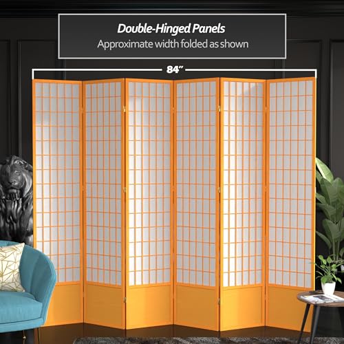 7 ft. Tall Window Pane Shoji Screen Room Divider, 3 Panels T5246