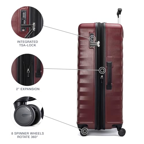 Hardside Expandable Carry-On Luggage with 8 Spinner Wheels and TSA Lock J560758