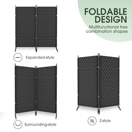 2 Panel Room Divider - Folding Privacy Screen for Indoor Space Separation S513159