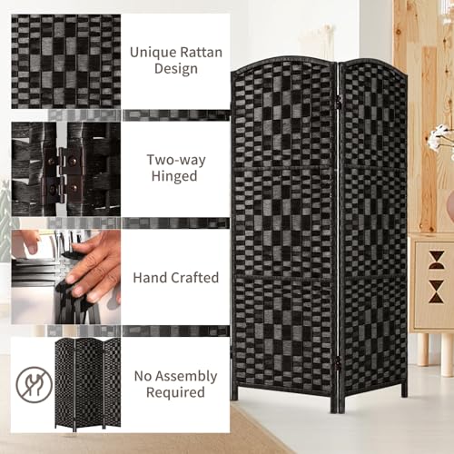 3 Panel Folding Room Divider, Privacy Screen, Dark Mocha S685
