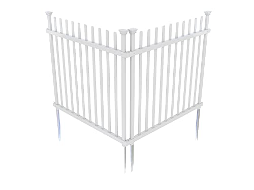 No Dig Vinyl Fence 44" W x 41" H White N77754