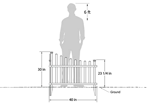 Vinyl Corner Picket Accent Fence, 40" W x 30" H, White A6843