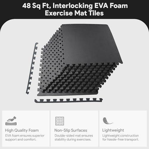 Puzzle Exercise Mat with EVA Foam Interlocking Tiles for MMA, Gymnastics and Home Gym N211438