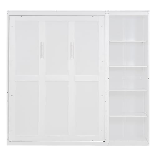 Queen Size Murphy Bed with Cabinet and LED Lights P178570