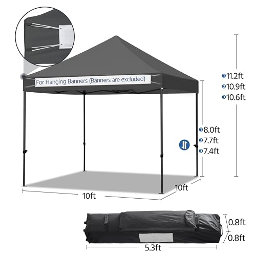 Heavy Duty Pop Up Canopy Tent 10x20 with Wheeled Carry Bag, White X6840