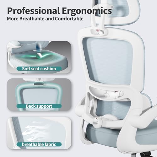 Ergonomic Mesh Office Chair with Wheels, High Back, 330 LBS Capacity C667113