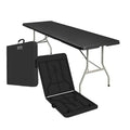 6ft Heavy Duty Portable Folding Table - Plastic Dining Table Indoor/Outdoor White Plastic Table for Parties, BBQs, and Camping
