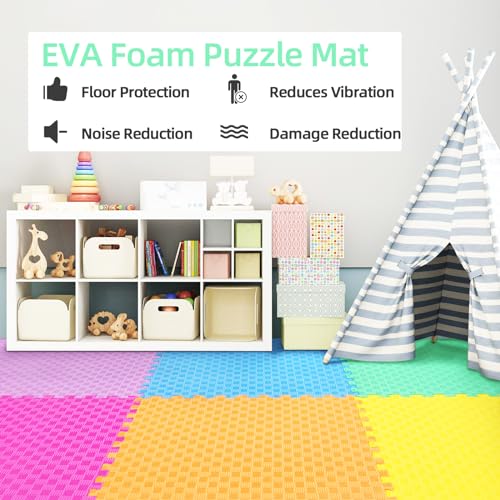 Puzzle Exercise Mat with EVA Foam Interlocking Tiles for MMA, Gymnastics and Home Gym N211438