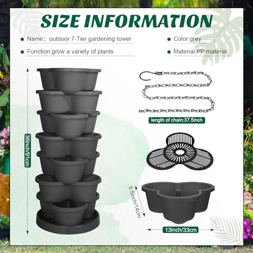 7 Tier Stackable Planter for Indoor Outdoor Gardening S8238