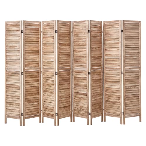 Wood Room Divider, 4 Panel Folding Privacy Screen, 66.9 Inches Tall, Indoor Wooden Partition A907