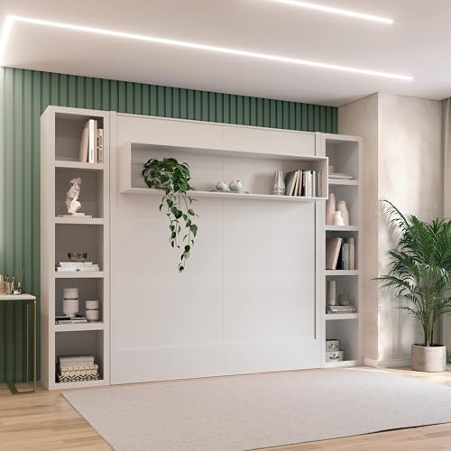 Queen Murphy Wall Bed with Two Bookshelves Y365306