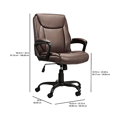 Mid-Back Padded Office Desk Chair with Armrest, Black W8120