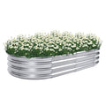Galvanized Raised Garden Bed Outdoor Planter Box Oval for Home Garden, 4x2x1ft Metal Raised Garden Bed Planting Vegetables Flowers etc.…