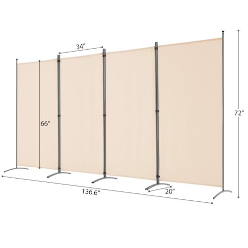 3 Panel Room Divider Folding Partition Privacy Screen, Freestanding Fabric Panel, 102" W x 71" H, Black V153