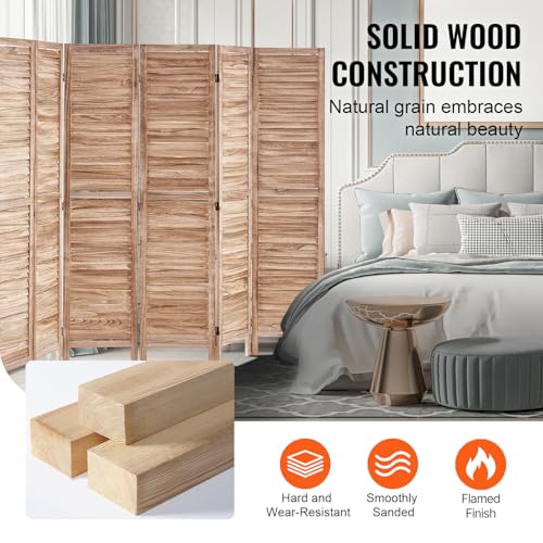 Wood Room Divider, 4 Panel Folding Privacy Screen, 66.9 Inches Tall, Indoor Wooden Partition A907