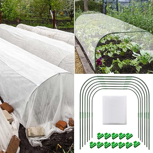 Greenhouse Hoops Grow Tunnel for Raised Garden Beds, DIY Plant Support Stakes D760312