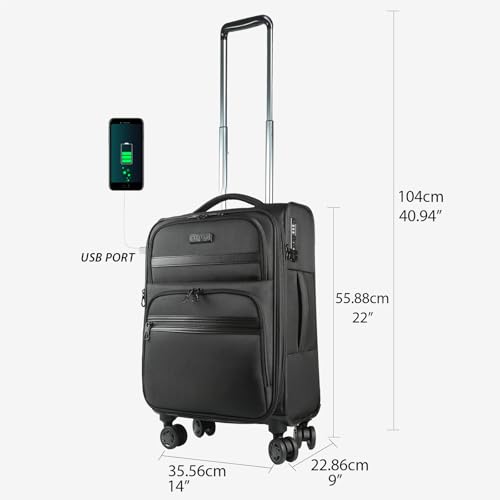 Softside Expandable Carry On Luggage with Spinner Wheels and TSA Lock, 20-Inch R869