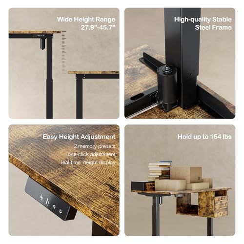 Standing Desk with 4 Drawers, Height Adjustable Electric Sit Stand Desk M218