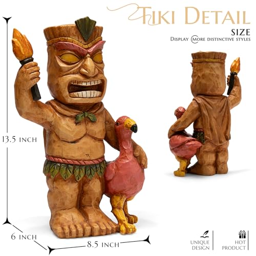 Solar Powered Tiki Statue Garden Decoration Z436