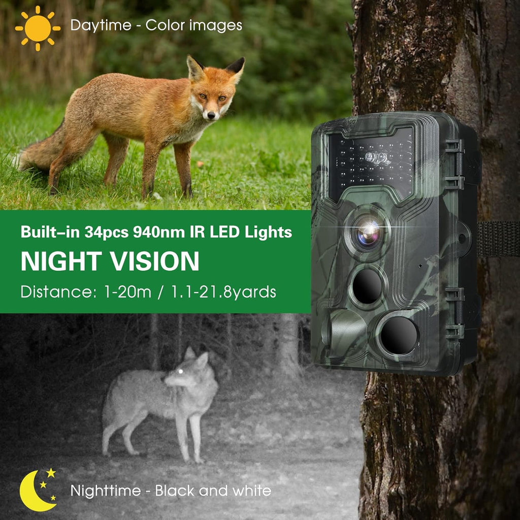 Trail and Game Camera with Night Vision, Motion Activated D129