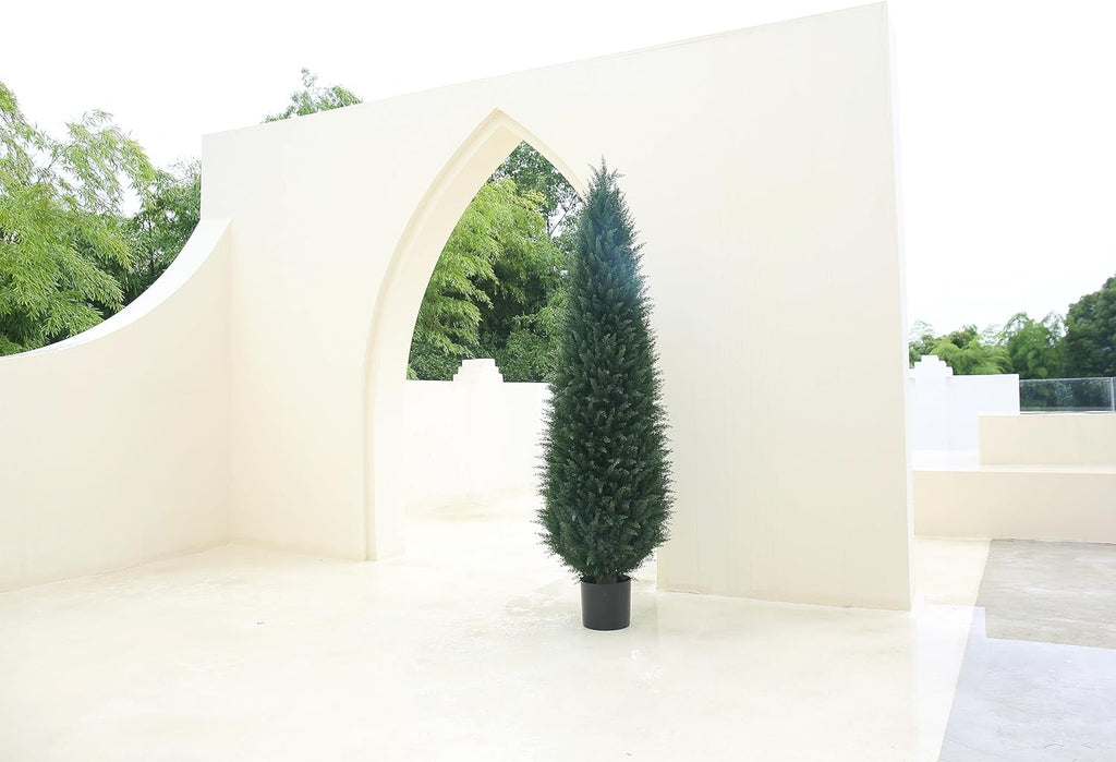 Artificial Cedar Topiary Tree Potted UV Resistant Outdoor Shrub X683
