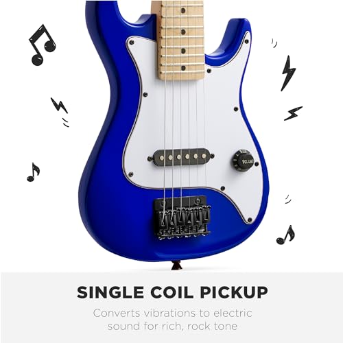 30in Kids Electric Guitar Beginner Starter Kit with Amplifier, Metallic Blue U78618