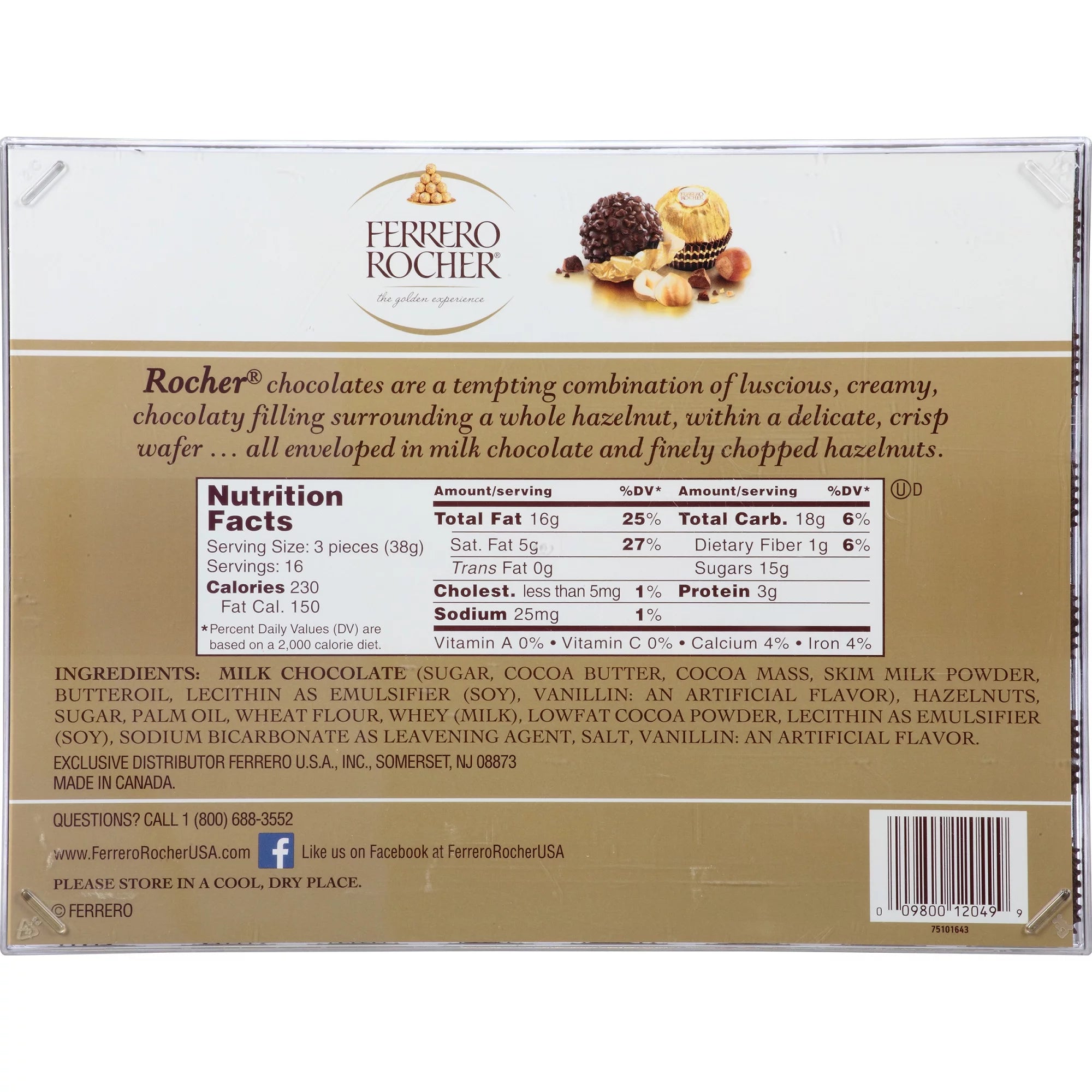 Fine Hazelnut Chocolates Gift Box, 48 Count H4078