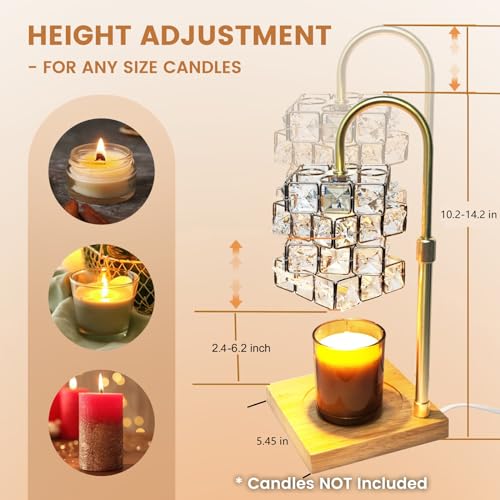 Candle Warmer Lamp with Timer, Adjustable Height, Dimmable, 2 Bulbs M490819