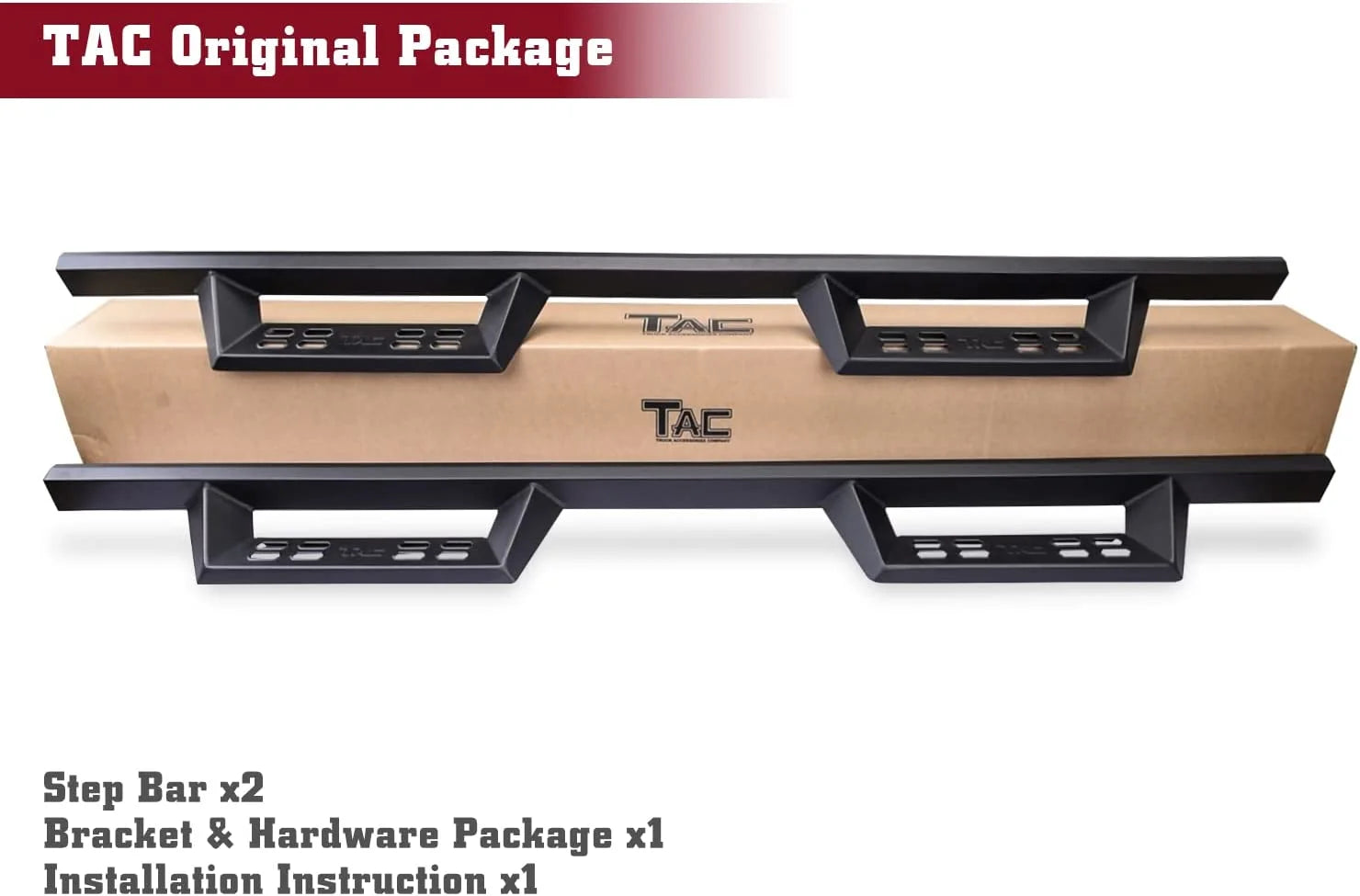 Running Boards for 2019-2023 Ford Ranger SuperCrew Cab 4" Drop Black Side Steps Q756