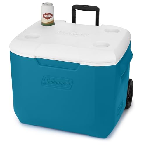 60qt Rolling Cooler with Wheels, Insulated Portable Chiller P88295