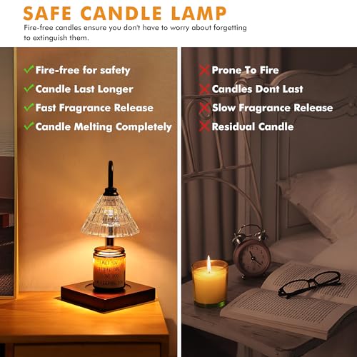 Candle Warmer Lamp with Timer, Dimmable, Height Adjustable for Jar Candles M173474