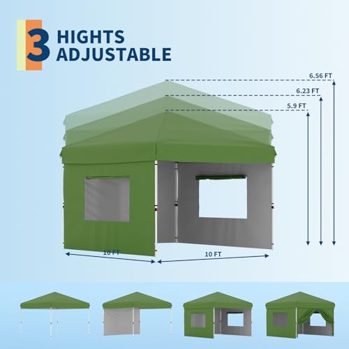 Pop Up Canopy Tent with Roller Bag and Adjustable Height O962