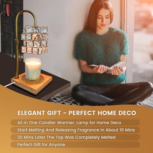 Candle Warmer Lamp with Timer, Adjustable Height, Dimmable, 2 Bulbs M490819
