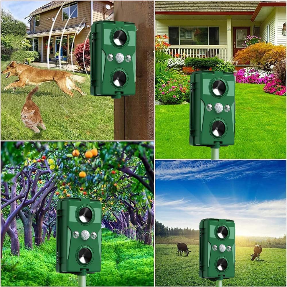 Solar Ultrasonic Animal Repellent Waterproof Motion Detector K110519