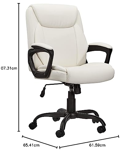 Mid-Back Padded Office Desk Chair with Armrest, Black W8120