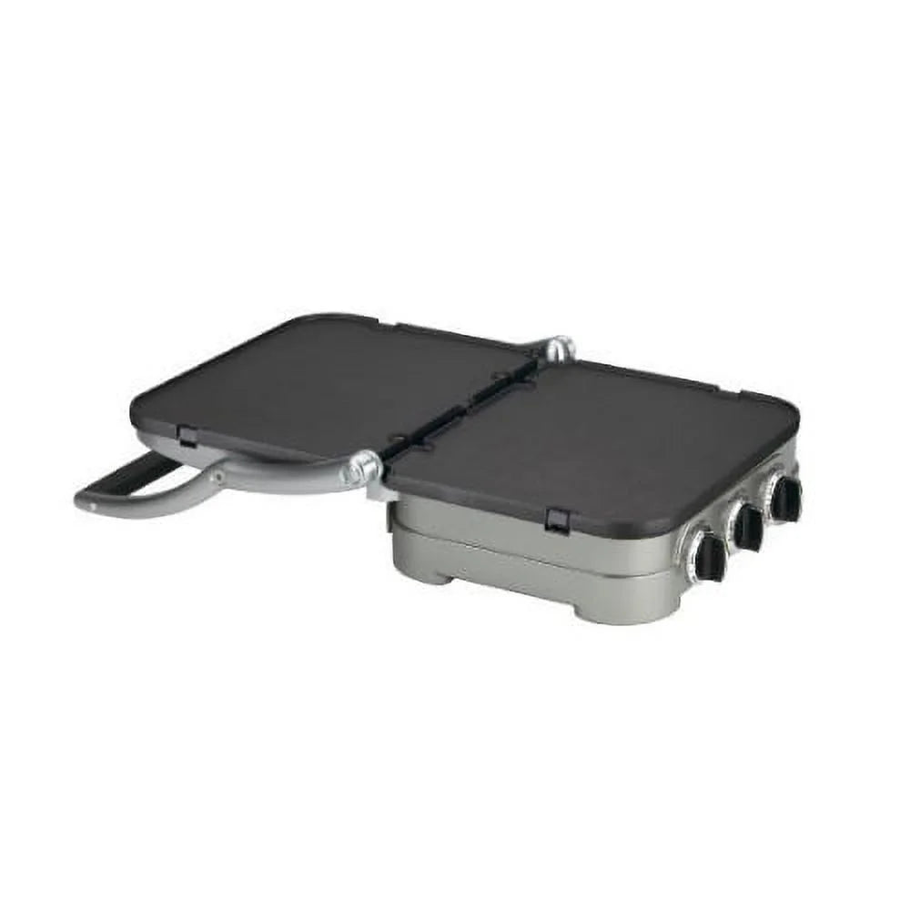 Stainless Steel 5-in-1 Griddler with Grill Brush and Tongs O317