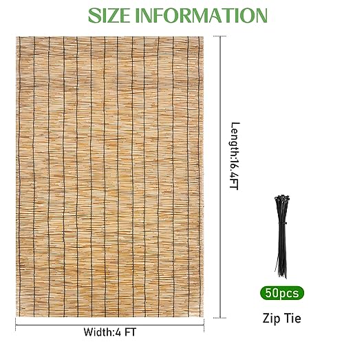 Natural Reed Fencing Privacy Screen for Garden Patio Outdoor Decor V369488