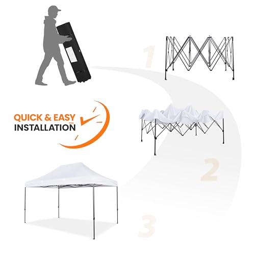 Heavy Duty Pop Up Canopy Tent 10x20 with Wheeled Carry Bag, White X6840