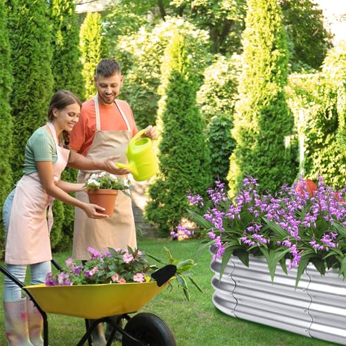 Galvanized Raised Garden Bed Oval 4x2x1ft Outdoor Planter Box I977
