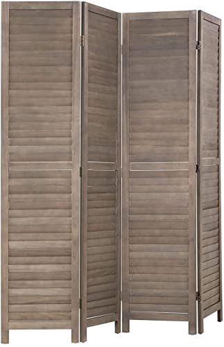 6 Panel Wood Room Divider Freestanding White 5.57 FT S6393