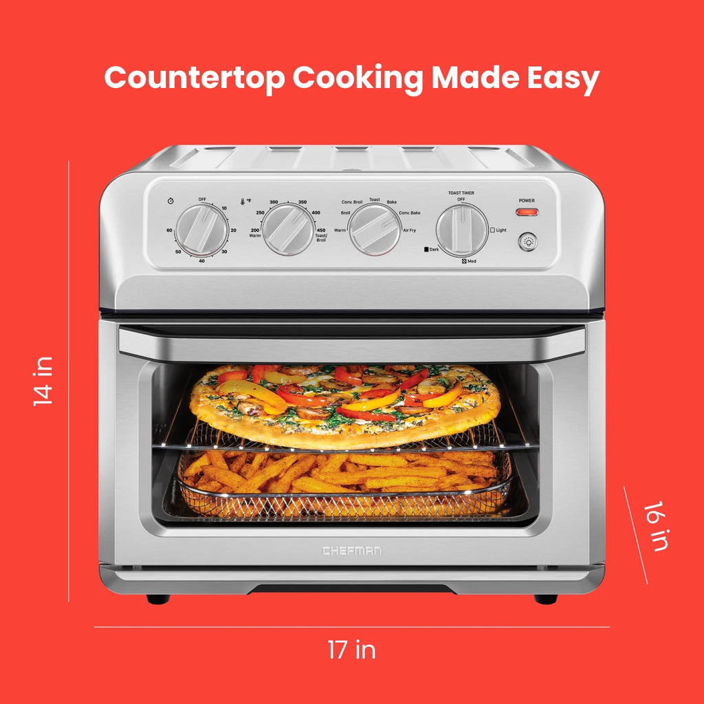 Air Fryer Toaster Oven Combo, 7-in-1 Countertop Convection, 20 Qt, Stainless Steel F208025