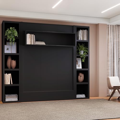 Queen Murphy Wall Bed with Two Bookshelves Y365306